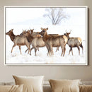 Snowy Elk Herd Wall Art Canvas Print – Majestic Winter by MyGreatCanvas | Canvas Wall Art Prints | Photo Prints & Wall Decor