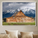 Rustic Wooden Barn Wall Art Canvas Print – Snowy Mountain by MyGreatCanvas | Canvas Wall Art Prints | Photo Prints & Wall Decor