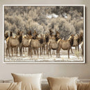 Majestic Elk Herd Winter Canvas, Elk Herd Winter Landscape by MyGreatCanvas | Canvas Wall Art Prints | Photo Prints & Wall Decor