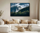 Misty Forest Wall Art Canvas Print – Pine Hills Foggy Trees