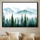 Pine Forest Wall Art Canvas Print – Misty Mountains Foggy by MyGreatCanvas | Canvas Wall Art Prints | Photo Prints & Wall Decor