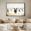 Texas Longhorn Wall Art Canvas Print – Rustic Western Bull