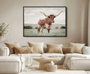 Texas Longhorn Wall Art Canvas Print – Framed Spotted Cattle by MyGreatCanvas | Canvas Wall Art Prints | Photo Prints & Wall Decor