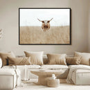 Texas Longhorn Wall Art Canvas Print – Framed Lone Cattle by MyGreatCanvas | Canvas Wall Art Prints | Photo Prints & Wall Decor