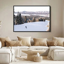 Snowy Mountain Wall Art Canvas Print – Framed Ski Slope