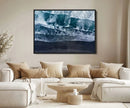 Black Beach Wall Art Canvas Print – Framed Aerial Ocean View