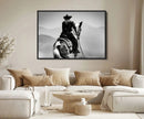 Western Wall Art Canvas Print – Framed Cowboy and Horse