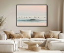 Pastel Ocean Wall Art Canvas Print – Framed Soft Sunset Calm