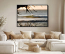 Sunset Surf Wall Art Canvas Print – Framed Golden Hour Waves