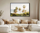 California Coast Palm Trees Wall Art Canvas Print – Framed