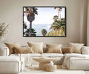 Coastal Palm Trees Wall Art Canvas Print – Framed Ocean