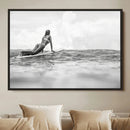 Black White Surfing Wall Art Canvas Print – Framed Ocean by MyGreatCanvas | Canvas Wall Art Prints | Photo Prints & Wall Decor