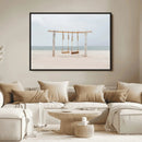 Beach Swing Wall Art Canvas Print – Framed Quiet Beach Art by MyGreatCanvas | Canvas Wall Art Prints | Photo Prints & Wall Decor