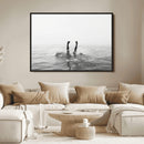 Black White Ocean Wall Art Canvas Print – Framed Monochrome by MyGreatCanvas | Canvas Wall Art Prints | Photo Prints & Wall Decor