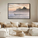 Sunset Surfing Wall Art Canvas Print – Framed Misty by MyGreatCanvas | Canvas Wall Art Prints | Photo Prints & Wall Decor