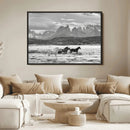 Wild Horses Wall Art Canvas Print – Framed Black White by MyGreatCanvas | Canvas Wall Art Prints | Photo Prints & Wall Decor