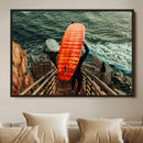 Surfer Stairway Wall Art Canvas Print – Framed Ocean Surf by MyGreatCanvas | Canvas Wall Art Prints | Photo Prints & Wall Decor