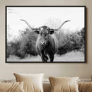 Western Longhorn Wall Art Canvas Print – Framed Rustic Cow by MyGreatCanvas | Canvas Wall Art Prints | Photo Prints & Wall Decor