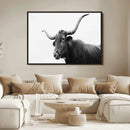 Texas Longhorn Wall Art Canvas Print – Framed Western Cow by MyGreatCanvas | Canvas Wall Art Prints | Photo Prints & Wall Decor