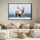 Elk Wall Art Canvas Print – Framed Snowy Forest Scene Art by MyGreatCanvas | Canvas Wall Art Prints | Photo Prints & Wall Decor