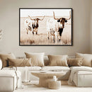 Rustic Cow Scene Wall Art Canvas Print – Framed Farmhouse by MyGreatCanvas | Canvas Wall Art Prints | Photo Prints & Wall Decor