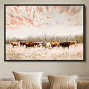 Cow Herd Wall Art Canvas Print – Framed Farmhouse Cattle by MyGreatCanvas | Canvas Wall Art Prints | Photo Prints & Wall Decor