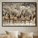 Elk Herd Scene Wall Art Canvas Print – Framed Rustic by MyGreatCanvas | Canvas Wall Art Prints | Photo Prints & Wall Decor