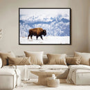 Bison Snow Wall Art Canvas Print – Framed Wildlife Scene by MyGreatCanvas | Canvas Wall Art Prints | Photo Prints & Wall Decor