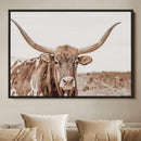 Longhorn Bull Photo Wall Art Canvas Print, Framed Rustic Cow by MyGreatCanvas | Canvas Wall Art Prints | Photo Prints & Wall Decor