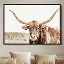 Texas Longhorn Bull Wall Art Canvas Print, Framed Rustic by MyGreatCanvas | Canvas Wall Art Prints | Photo Prints & Wall Decor