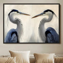 Blue Heron Pair Wall Art Canvas Print, Framed Coastal Bird by MyGreatCanvas | Canvas Wall Art Prints | Photo Prints & Wall Decor