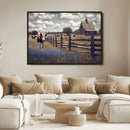 Texas Longhorn Canvas Wall Art Print – Framed Rustic Barn by MyGreatCanvas | Canvas Wall Art Prints | Photo Prints & Wall Decor