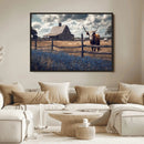 Texas Longhorn Wall Art Canvas Print – Framed Rustic Barn by MyGreatCanvas | Canvas Wall Art Prints | Photo Prints & Wall Decor