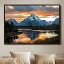Mountain Sunset Wall Art Canvas Print – Framed Alpine by MyGreatCanvas | Canvas Wall Art Prints | Photo Prints & Wall Decor
