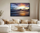 Beach Sunset Wall Art Canvas Print – Tropical Ocean Waves