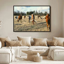 Texas Longhorns Wall Art Canvas Print – Framed Rustic Farm by MyGreatCanvas | Canvas Wall Art Prints | Photo Prints & Wall Decor