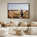 Western Wall Art Canvas Print – Framed Cowboy Cattle Drive by MyGreatCanvas | Canvas Wall Art Prints | Photo Prints & Wall Decor