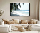 Tropical Beach Wall Art Canvas Print – Framed Serene Ocean