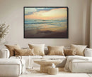 Sunset Seascape Wall Art Canvas Print – Framed Pastel Ocean