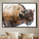 Snowy Buffalo Wall Art Canvas Print – Framed Rustic Lodge by MyGreatCanvas | Canvas Wall Art Prints | Photo Prints & Wall Decor