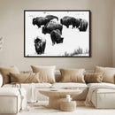 Buffalo Herd Wall Art Canvas Print – Framed Black and White by MyGreatCanvas | Canvas Wall Art Prints | Photo Prints & Wall Decor