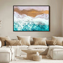 Aerial Beach Wall Art Canvas Print – Framed Ocean Waves by MyGreatCanvas | Canvas Wall Art Prints | Photo Prints & Wall Decor