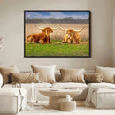 Texas Longhorn Pair Wall Art Canvas Print – Peaceful Rustic by MyGreatCanvas | Canvas Wall Art Prints | Photo Prints & Wall Decor