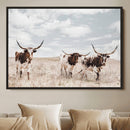 Majestic Longhorn Cows Wall Art Canvas Print – Rustic by MyGreatCanvas | Canvas Wall Art Prints | Photo Prints & Wall Decor