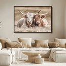 Couple Highland Cows Wall Art Canvas Print – Peaceful Meadow by MyGreatCanvas | Canvas Wall Art Prints | Photo Prints & Wall Decor