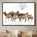Snowy Elk Herd Wall Art Canvas Print – Majestic Winter by MyGreatCanvas | Canvas Wall Art Prints | Photo Prints & Wall Decor