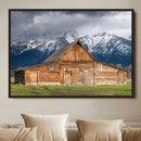 Rustic Wooden Barn Wall Art Canvas Print – Snowy Mountain by MyGreatCanvas | Canvas Wall Art Prints | Photo Prints & Wall Decor