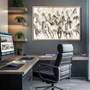 Running Horses Wall Art Canvas Print – Framed Galloping Herd