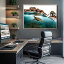 Sea Turtle Wall Art Canvas Print – Framed Ocean Life