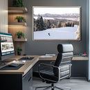 Snowy Mountain Wall Art Canvas Print – Framed Ski Slope